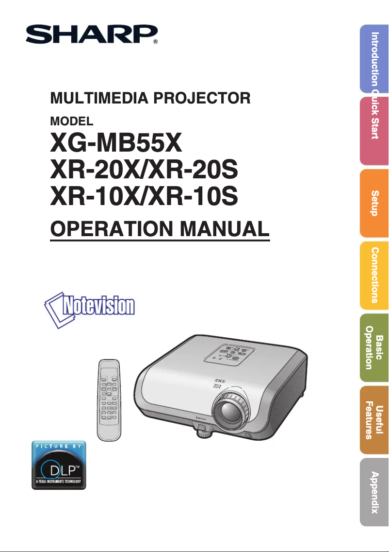Page n°1 - Manuel utilisateur Sharp XR-10S