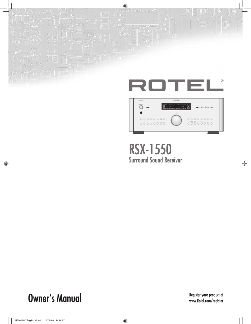 Image de la première page du manuel de l'appareil RSX-1550