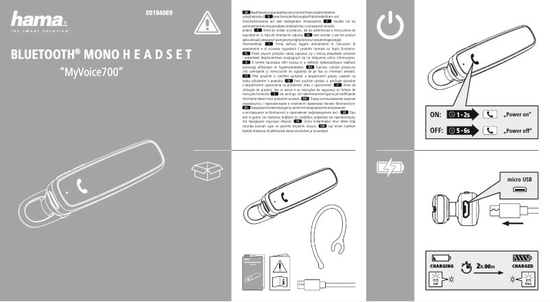 Page 1 de la notice Guide de démarrage rapide Hama MyVoice700