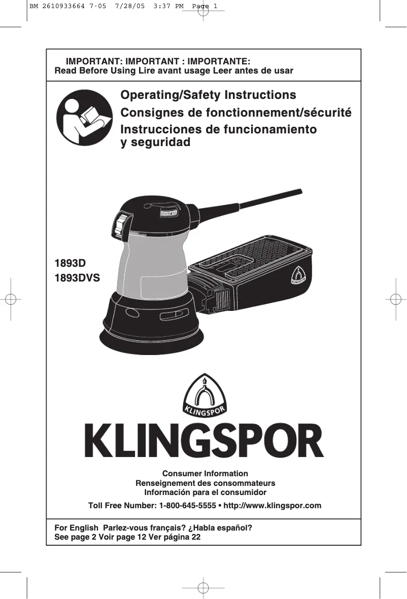 Image de la première page du manuel de l'appareil 1894-6D