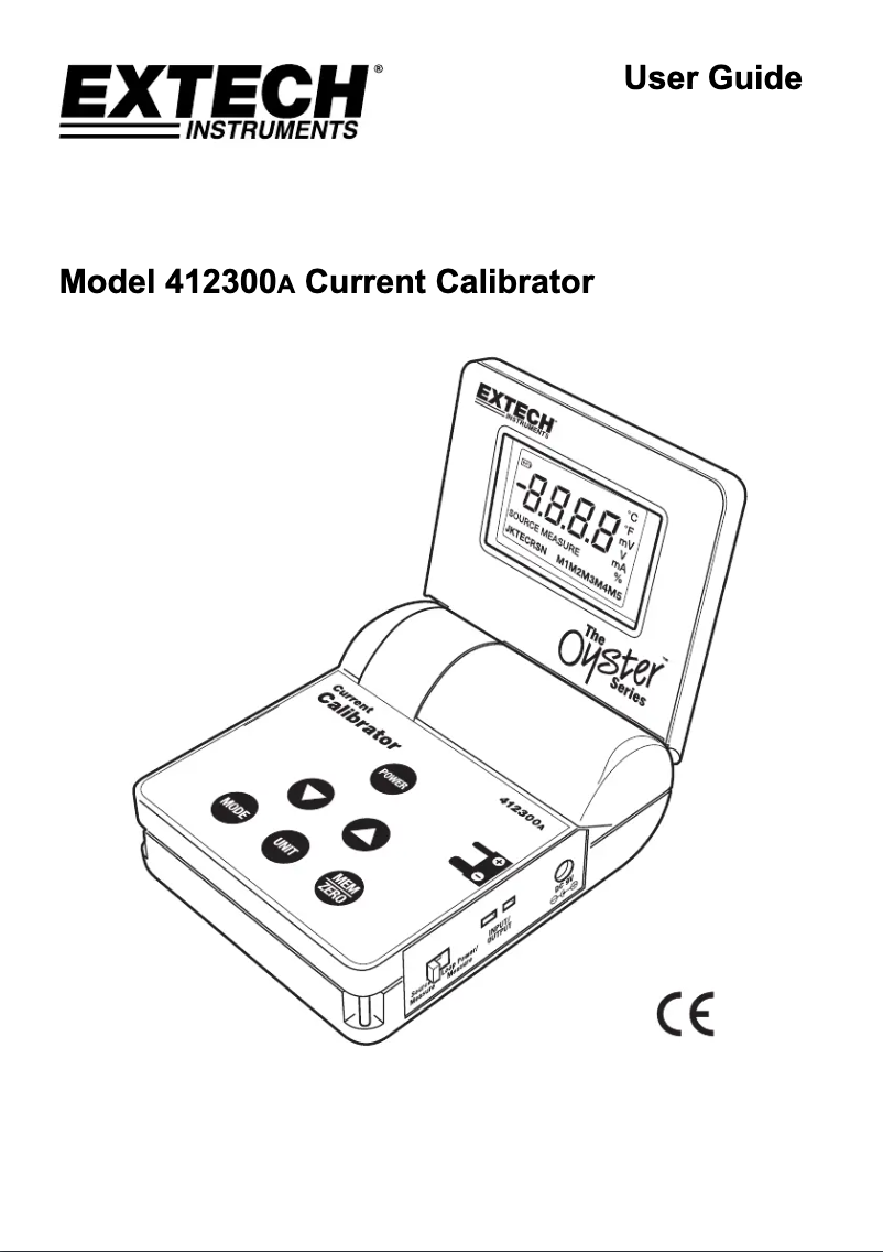 Page n°1 - Manuel utilisateur Extech 412300A