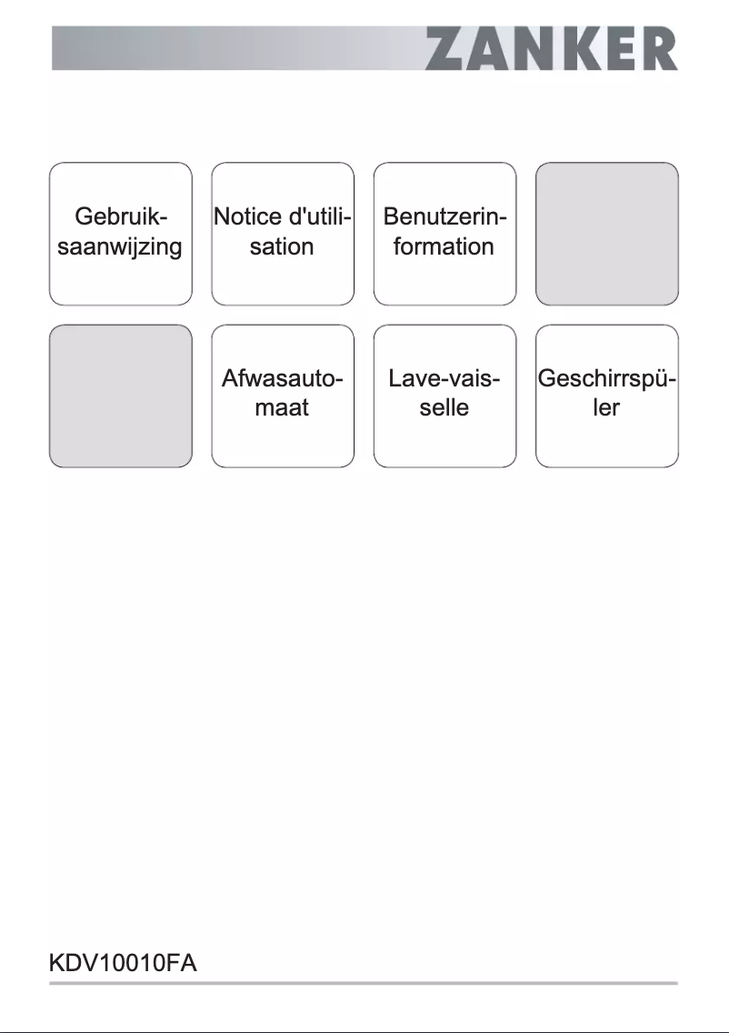 Page 1 de la notice Manuel utilisateur Zanker KDV10010FA