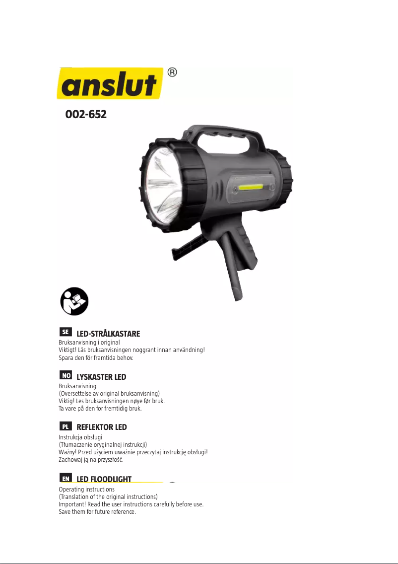 Image de la première page du manuel de l'appareil 002-652