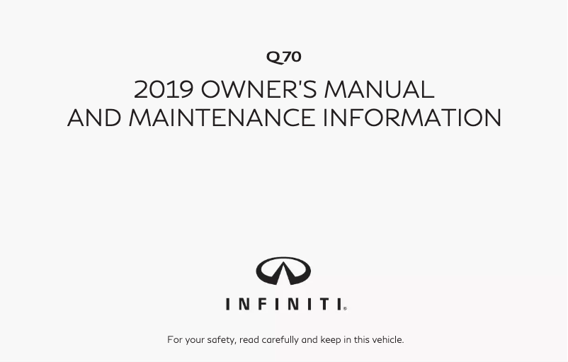 Page 1 de la notice Manuel utilisateur Infiniti Q70 (2019)