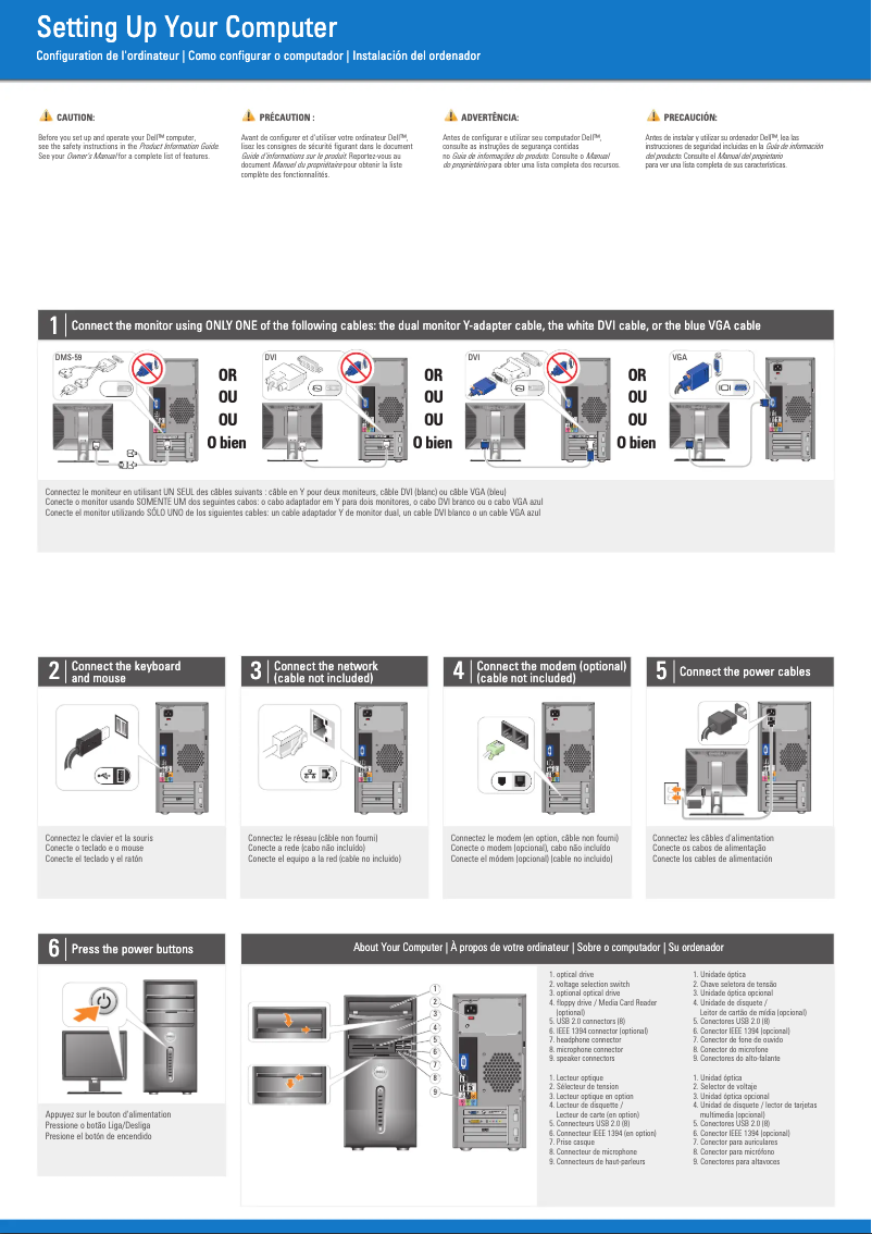 Page 1 de la notice Guide d'installation Dell Vostro 400