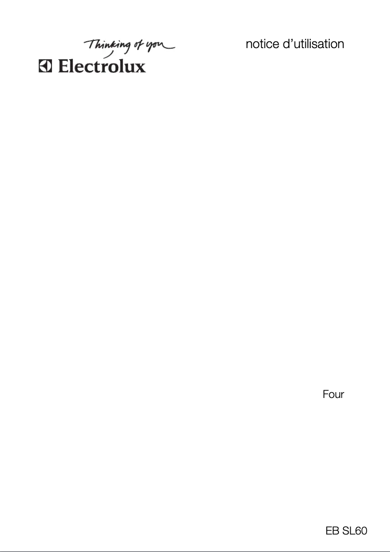 Page n°1 - Manuel utilisateur Electrolux EBSL60SP