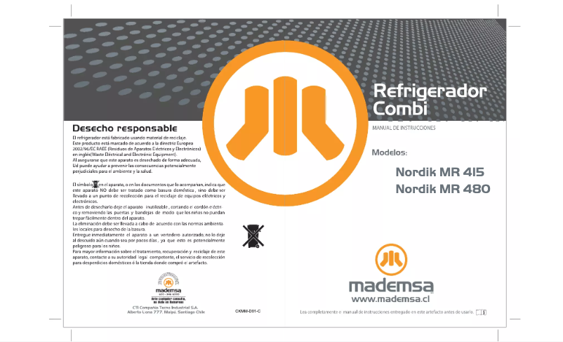 Image de la première page du manuel de l'appareil Nordik 415 Inox