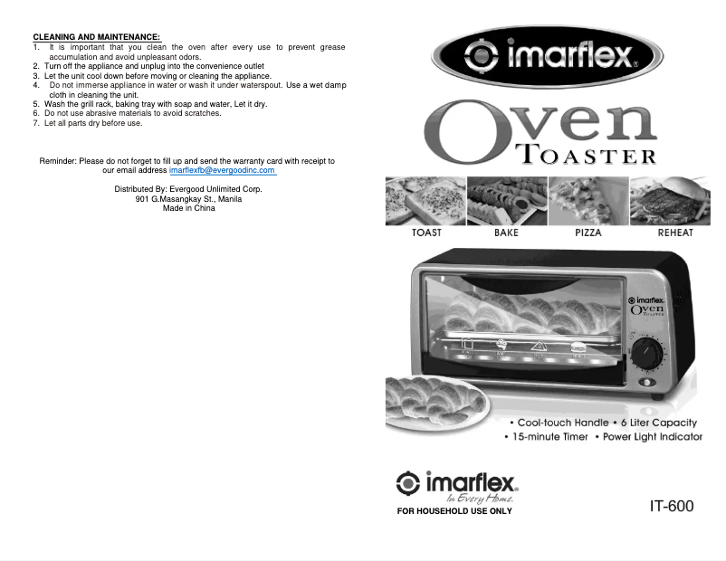 Page n°1 - Manuel utilisateur Imarflex IT-600