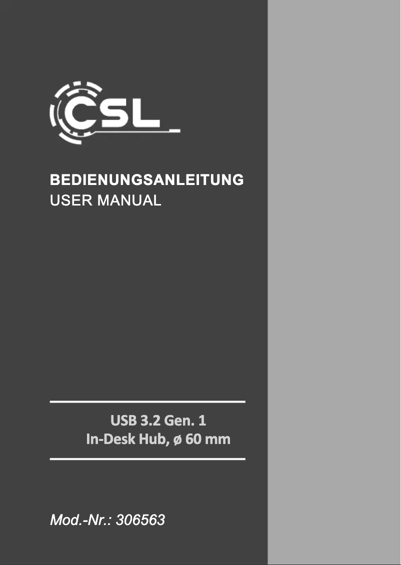 Page n°1 - Manuel utilisateur CSL 306563