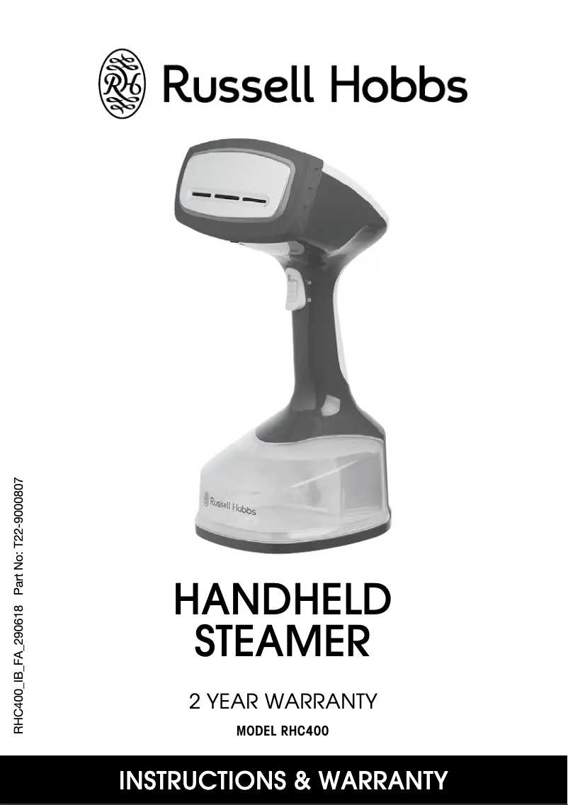 Page 1 de la notice Manuel utilisateur Russell Hobbs Handheld Steamer RHC400