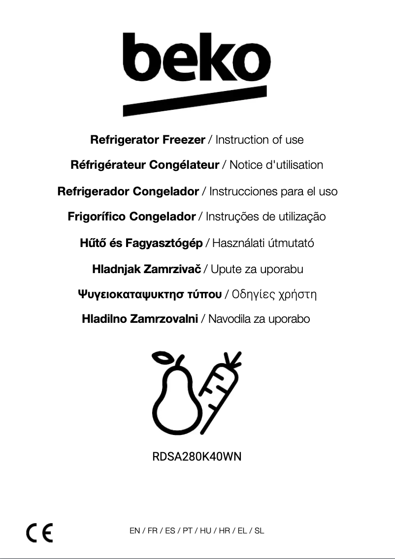 Page 1 de la notice Manuel utilisateur Beko RDSA280K40WN