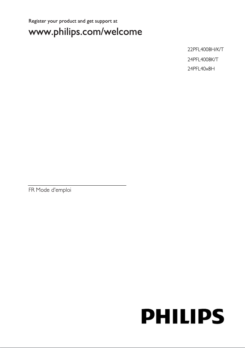 Page 1 de la notice Manuel utilisateur Philips 22PFL4008T