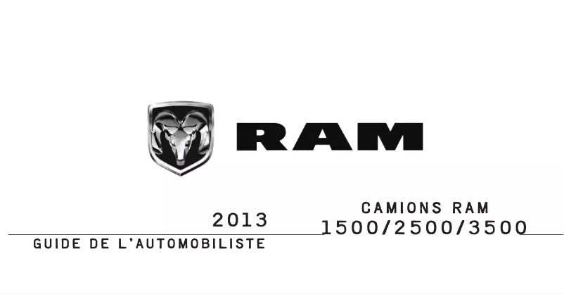 Page 1 de la notice Manuel utilisateur RAM 2500 (2013)