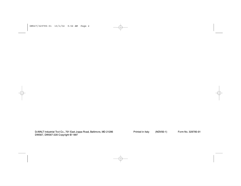 Page 1 de la notice Manuel utilisateur DeWalt DW567K220