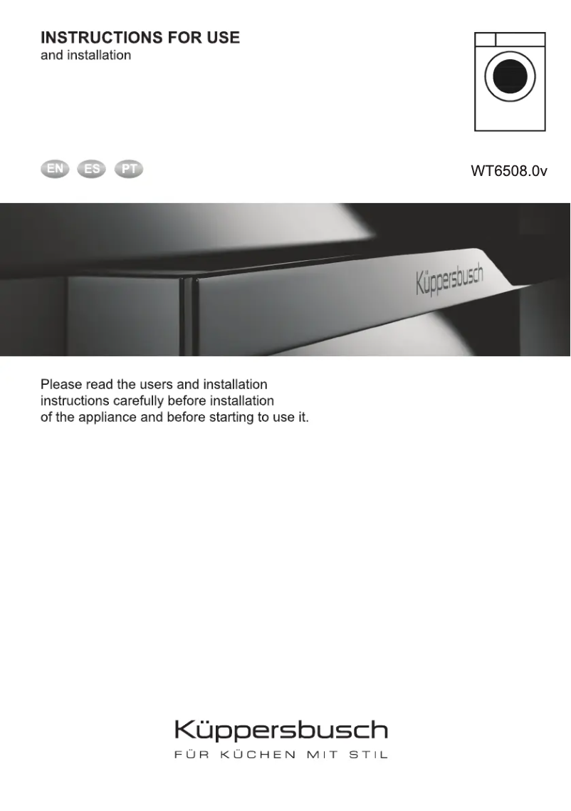 Image de la première page du manuel de l'appareil WT6508.0v