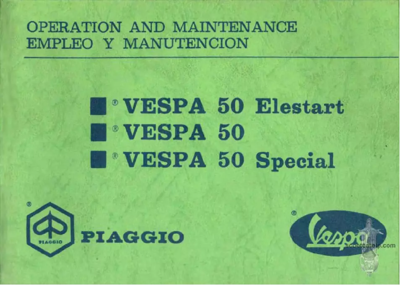 Page 1 de la notice Manuel utilisateur Vespa 50 Special