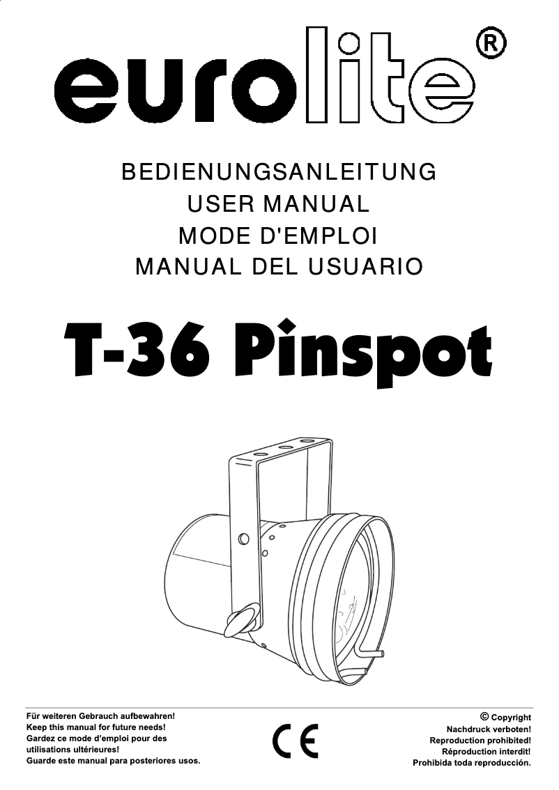 Page n°1 - Manuel utilisateur Eurolite T-36 Pinspot