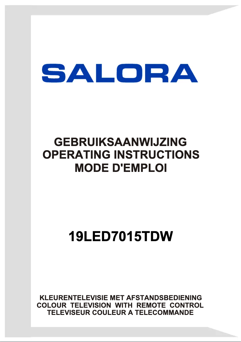 Page n°1 - Manuel utilisateur Salora 19LED7015TDW