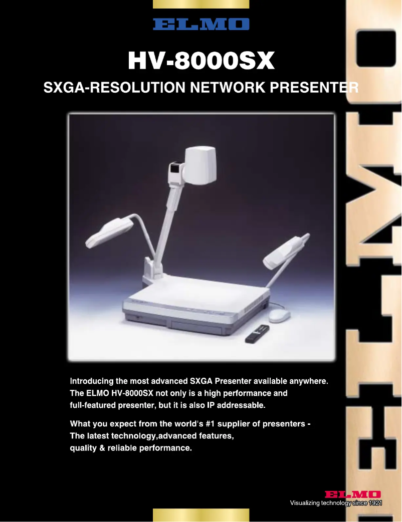 Page 1 de la notice Brochure Elmo HV-8000SX