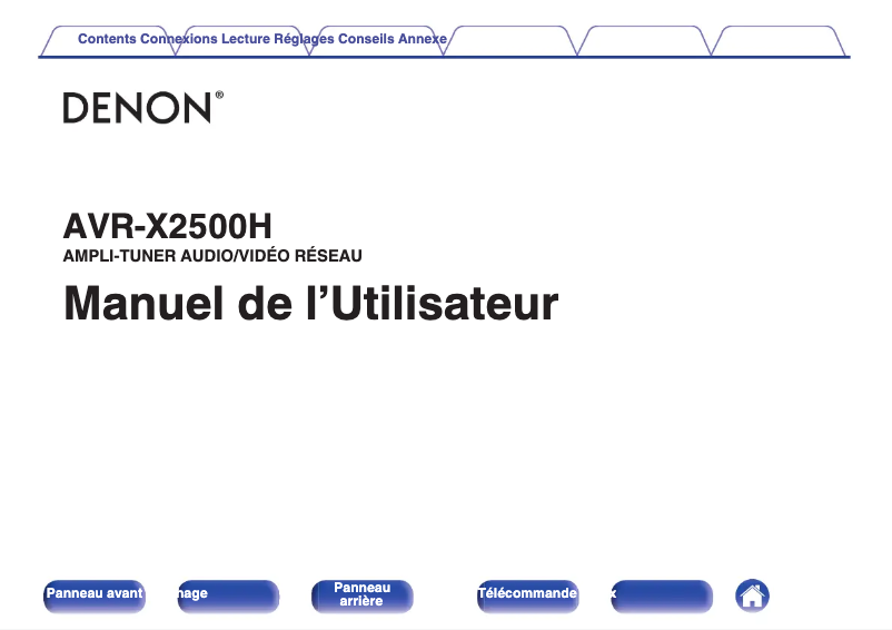 Image de la première page du manuel de l'appareil AVR-X2500H