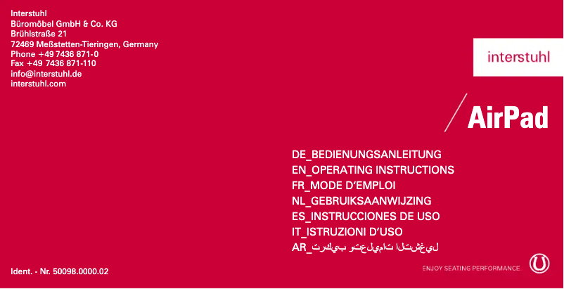 Page n°1 - Manuel utilisateur Interstuhl AirPad 3C42