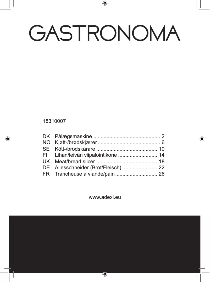 Página 1 del manual Manual de usuario Gastronoma 18310007