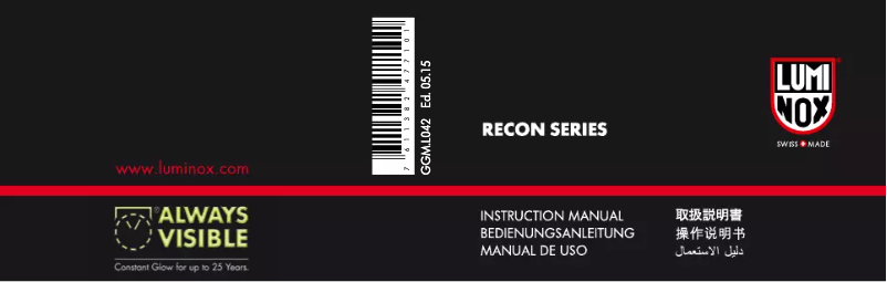 Page n°1 - Manuel utilisateur Luminox Recon Team Leader Chrono 8841.KM