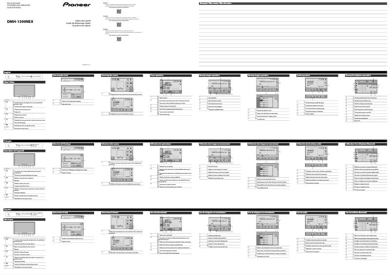 Page n°1 - Guide de démarrage rapide Pioneer DMH-1500NEX