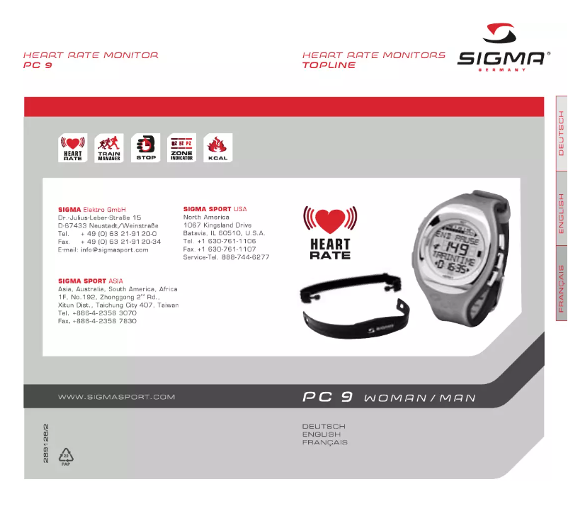 Page n°1 - Manuel utilisateur Sigma PC 9 Man