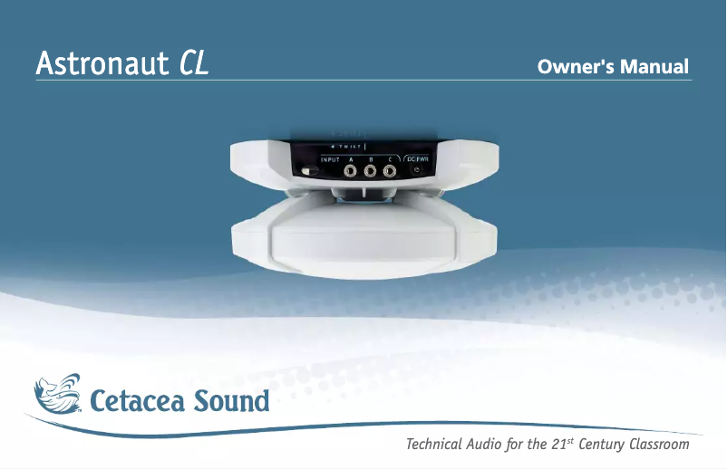 Page 1 de la notice Manuel utilisateur Cetacea Sound Astronaut CL