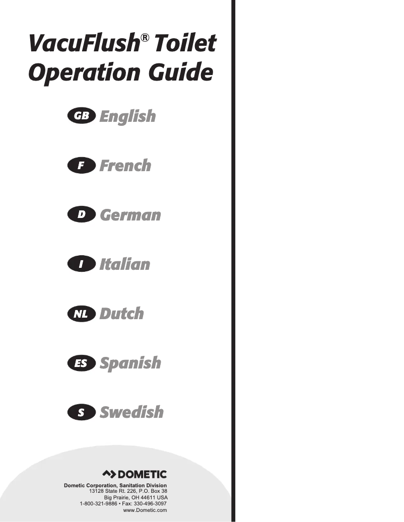 Imagen de la primera página del manual del dispositivo VacuFlush 706