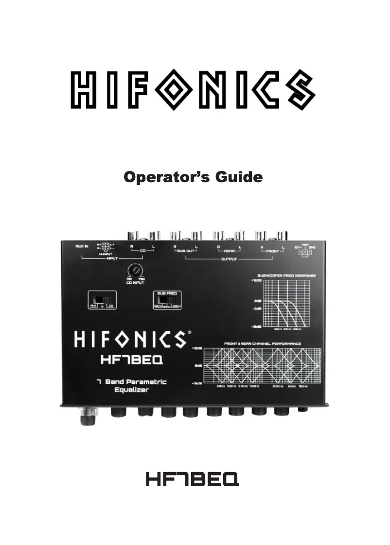 Page 1 de la notice Manuel utilisateur Hifonics HF7BEQ