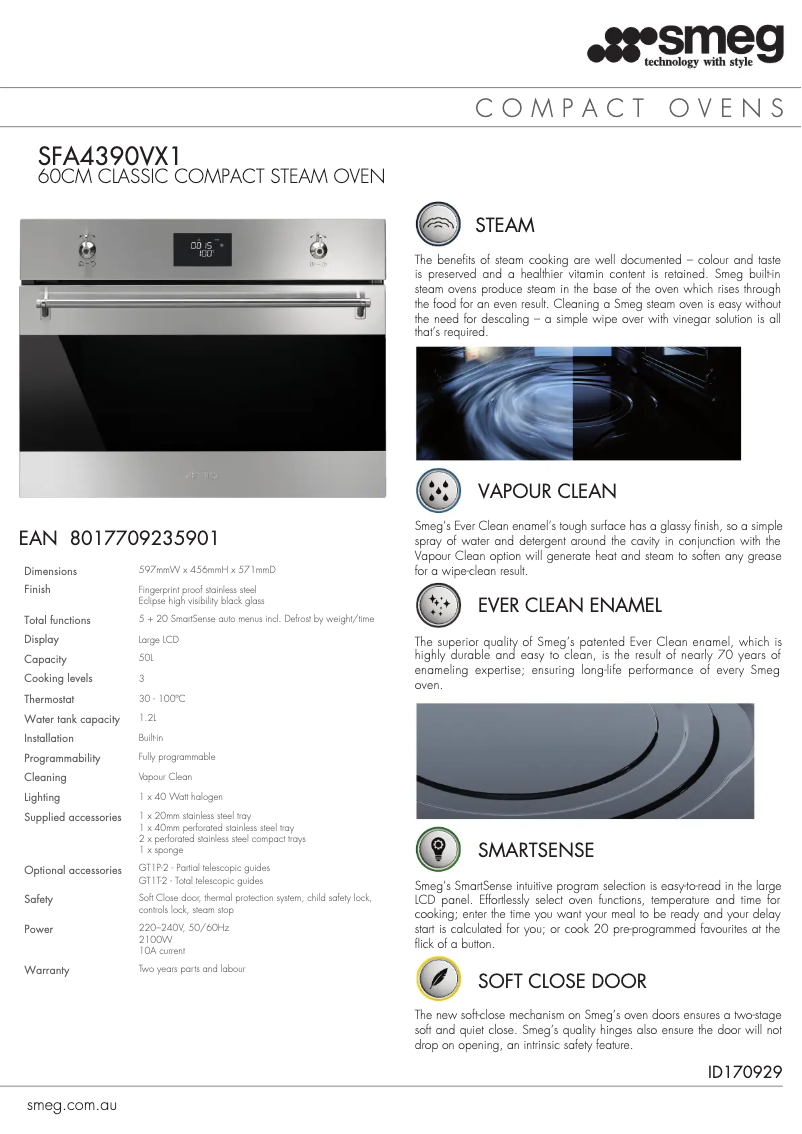 Page n°1 - Fiche technique Smeg SFA4390VX1