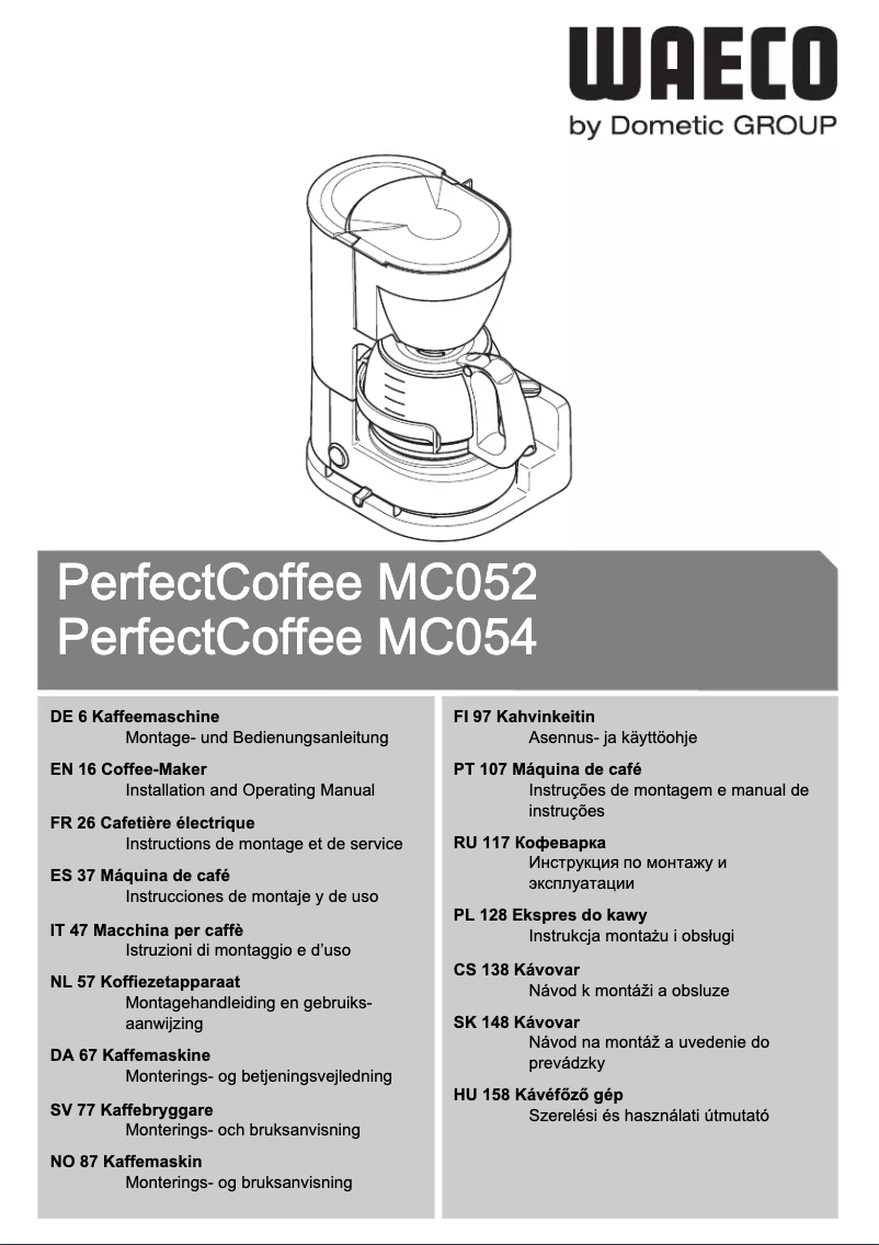Página 1 del manual Manual de usuario Waeco PerfectCoffee MC052