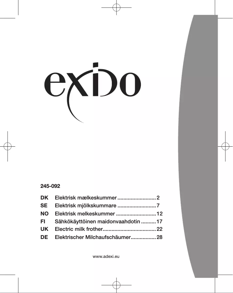 Imagen de la primera página del manual del dispositivo 245-092