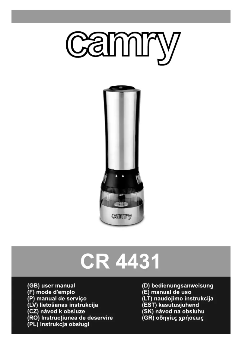 Page 1 de la notice Manuel utilisateur Camry CR 4431