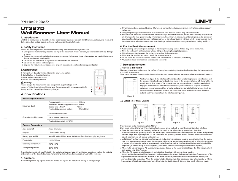 Page 1 de la notice Manuel utilisateur Uni-T UT387D