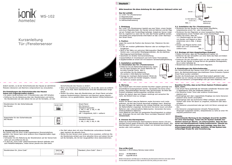 Image de la première page du manuel de l'appareil WS-102