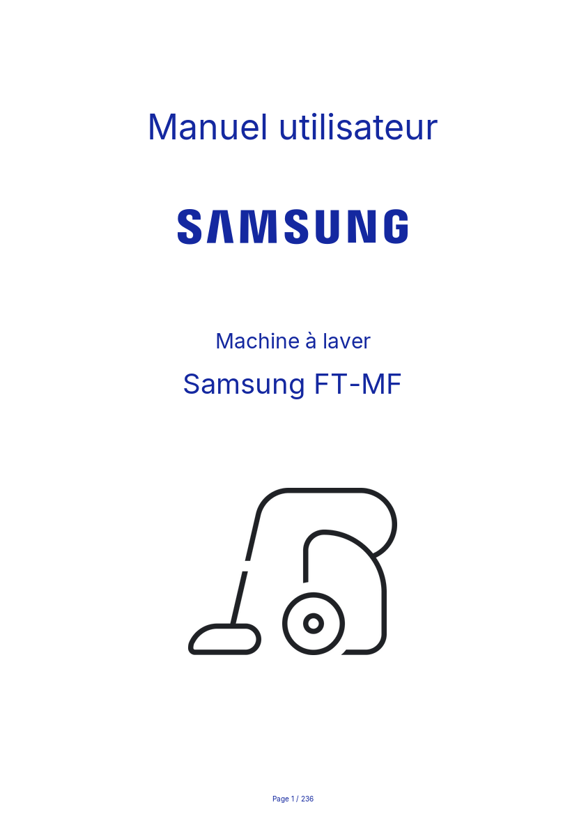Page 1 de la notice Manuel utilisateur Samsung FT-MF