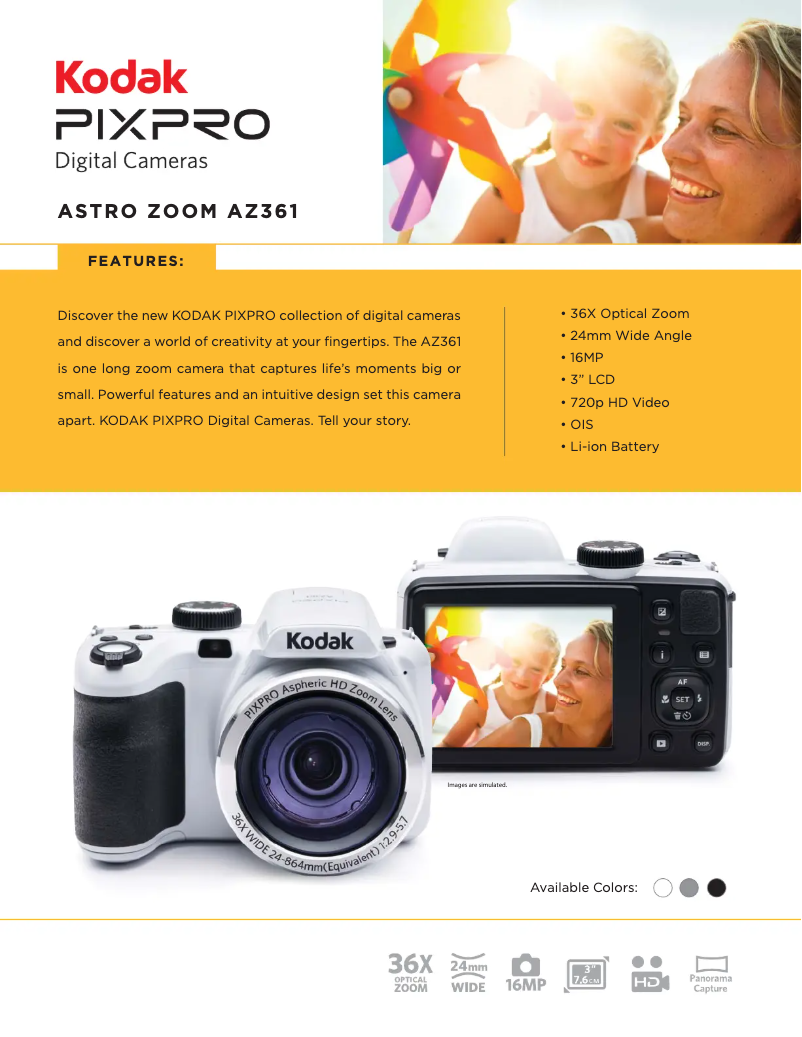 Page n°1 - Fiche technique Kodak PixPro AZ361