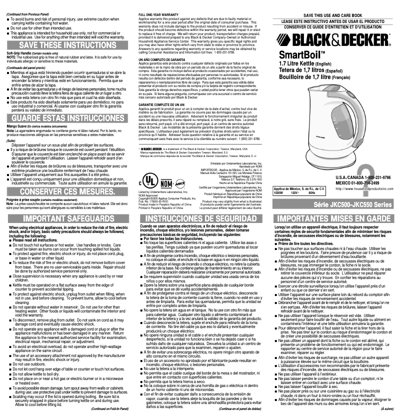 Image de la première page du manuel de l'appareil JKC500