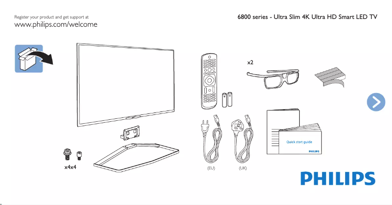Página 1 del manual Guía de inicio rápido Philips 6800 series 40PUS6809