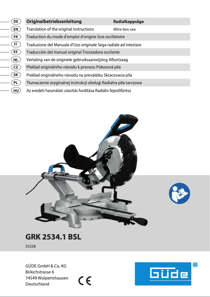 Page 1 de la notice Manuel utilisateur Güde GRK 2534.1 BSL