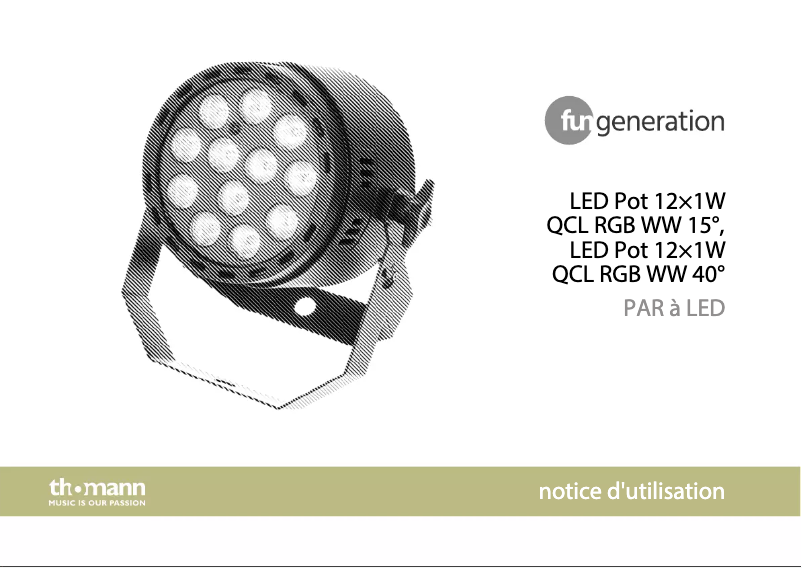 Page 1 de la notice Manuel utilisateur Fun Generation LED Pot 12x1W