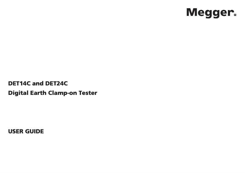 Page 1 de la notice Manuel utilisateur Megger DET24C