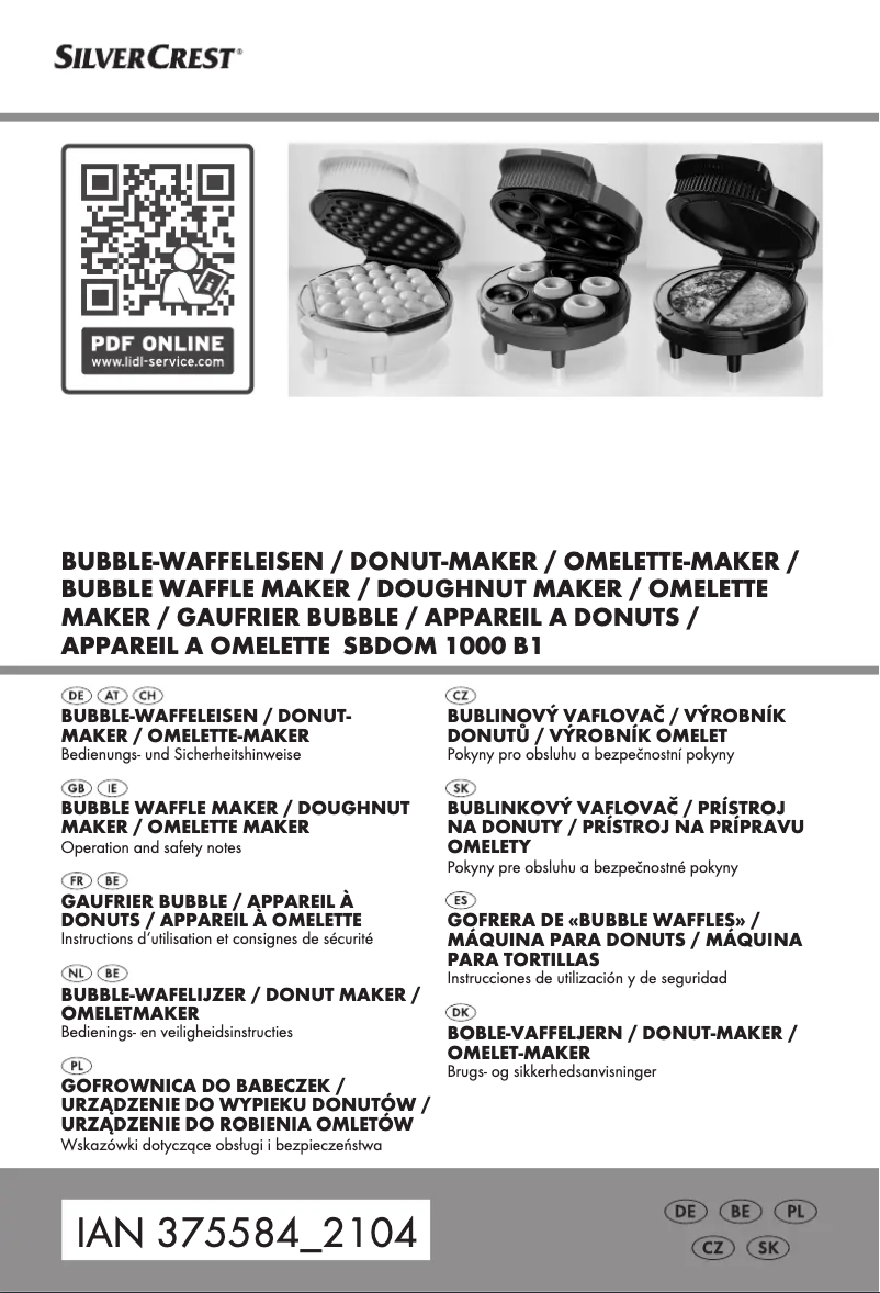 Page n°1 - Manuel utilisateur SilverCrest SBDOM 1000 B1