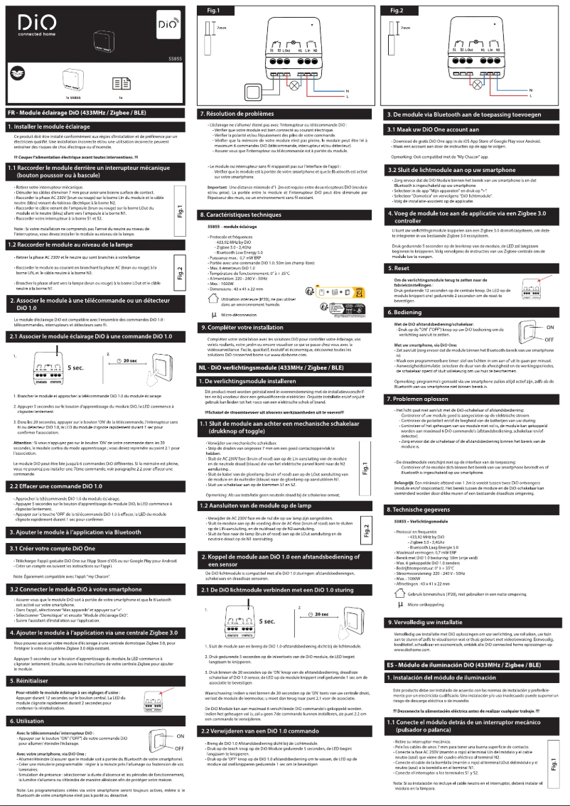 Page 1 de la notice Manuel utilisateur DiO 55855