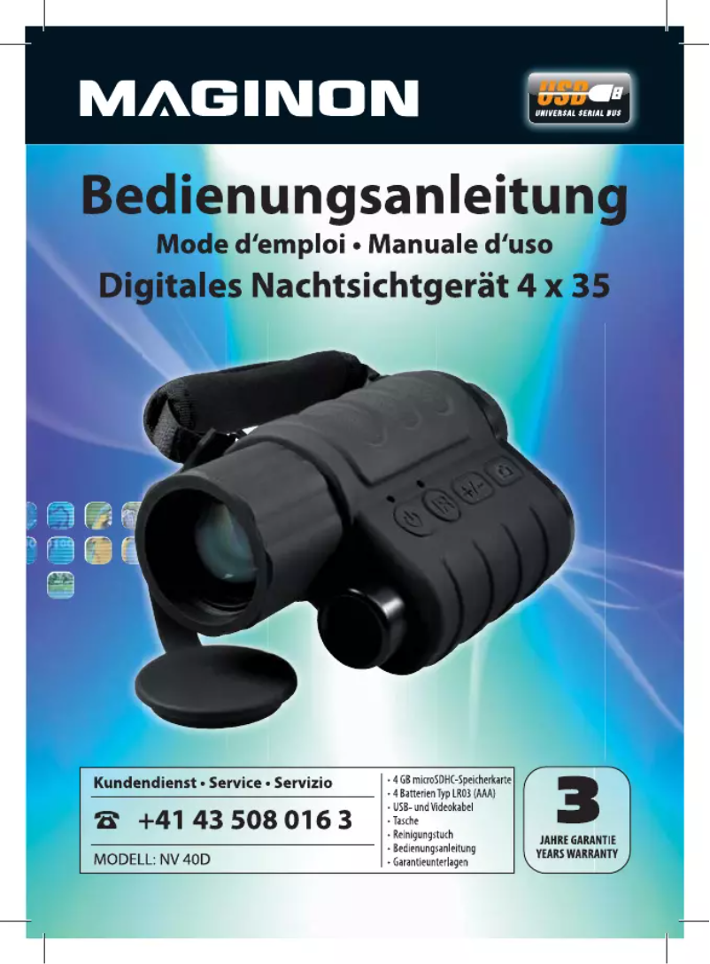 Page 1 de la notice Manuel utilisateur Maginon NV 40D