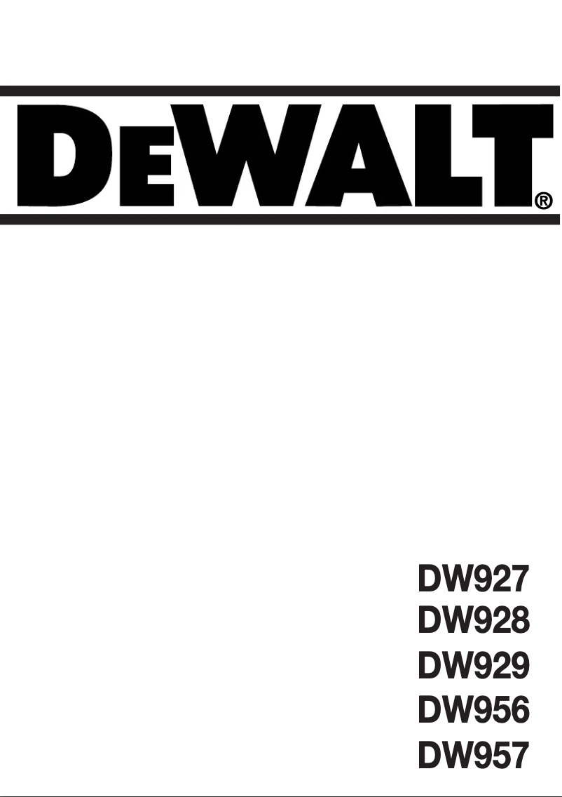 Page 1 de la notice Manuel utilisateur DeWalt DW956
