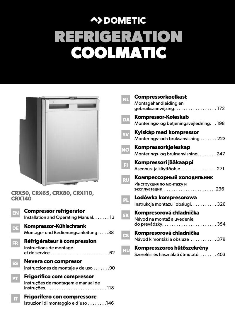 Imagen de la primera página del manual del dispositivo CoolMatic CRX 50